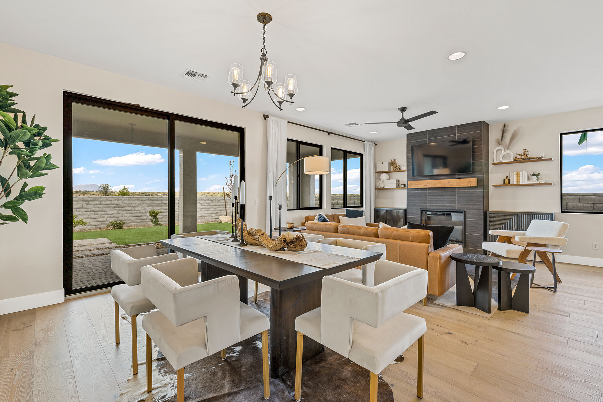 dining room and living room